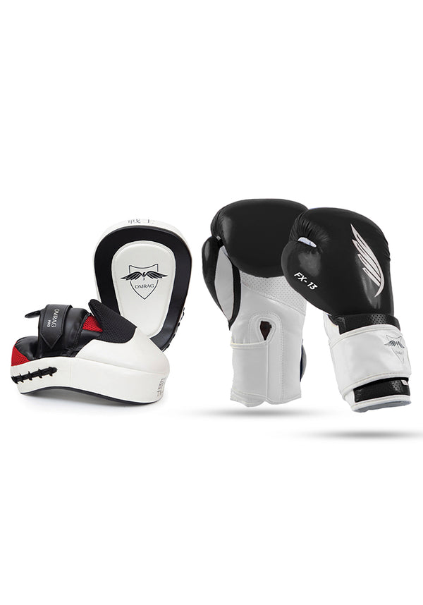OMRAG - Focus Mittons Training Pads & Boxing Gloves Black - Flex Edition