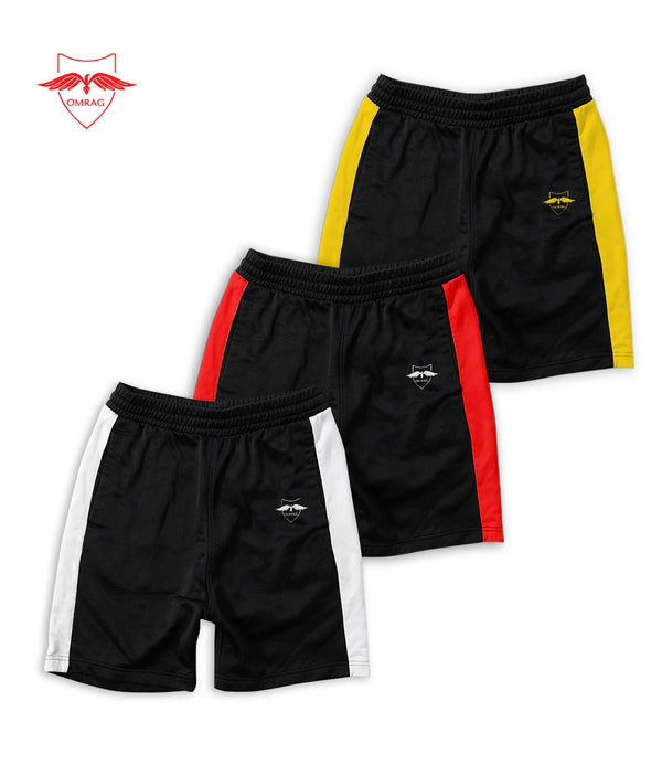 OMRAG - Pack Sweat Comfy Stretchable Shorts Red, White and Yellow