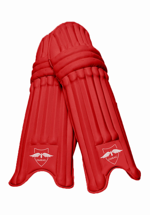 OMRAG - Batting Pads - Full Red Pro Level