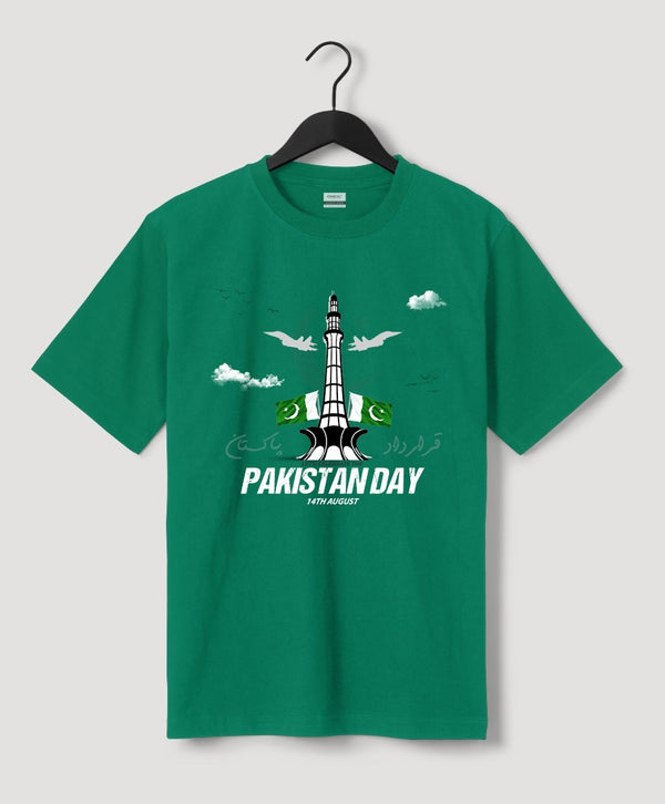 OMRAG - Clothing - Half Sleeve T-Shirt - Green - Pakistan Day
