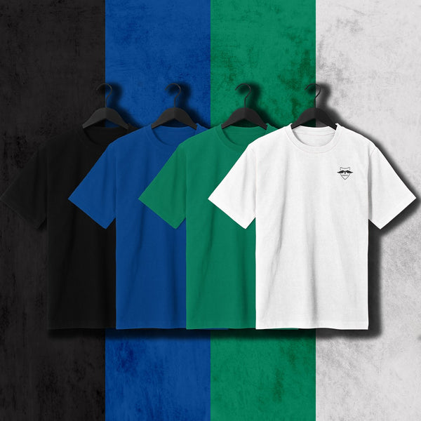 OMRAG - [Pack Of 4] - Round Neck Plain T-Shirts