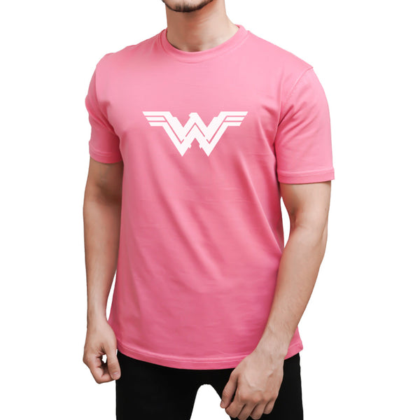 OMRAG - Clothing - Half Sleeve Tee Shirt - Pink - W Design