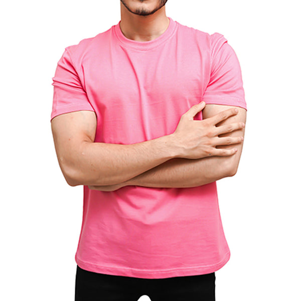 OMRAG - Clothing - Half Sleeve Tee Shirt - Pink -Plain