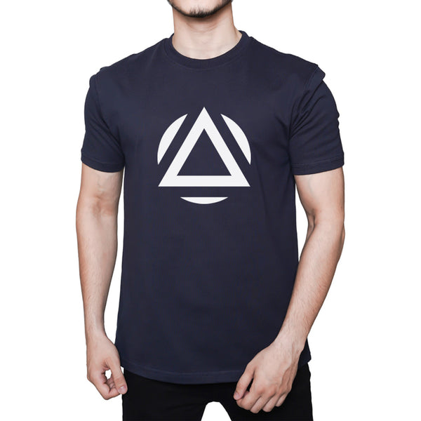 OMRAG - Half Sleeve Tee Shirt - Blue Arrow Design