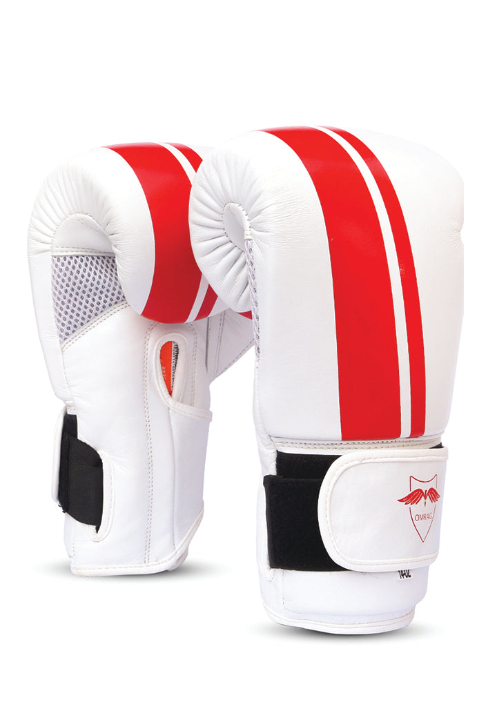 OMRAG Boxing Gloves Red Stripes - Pro Edition - OMRAG